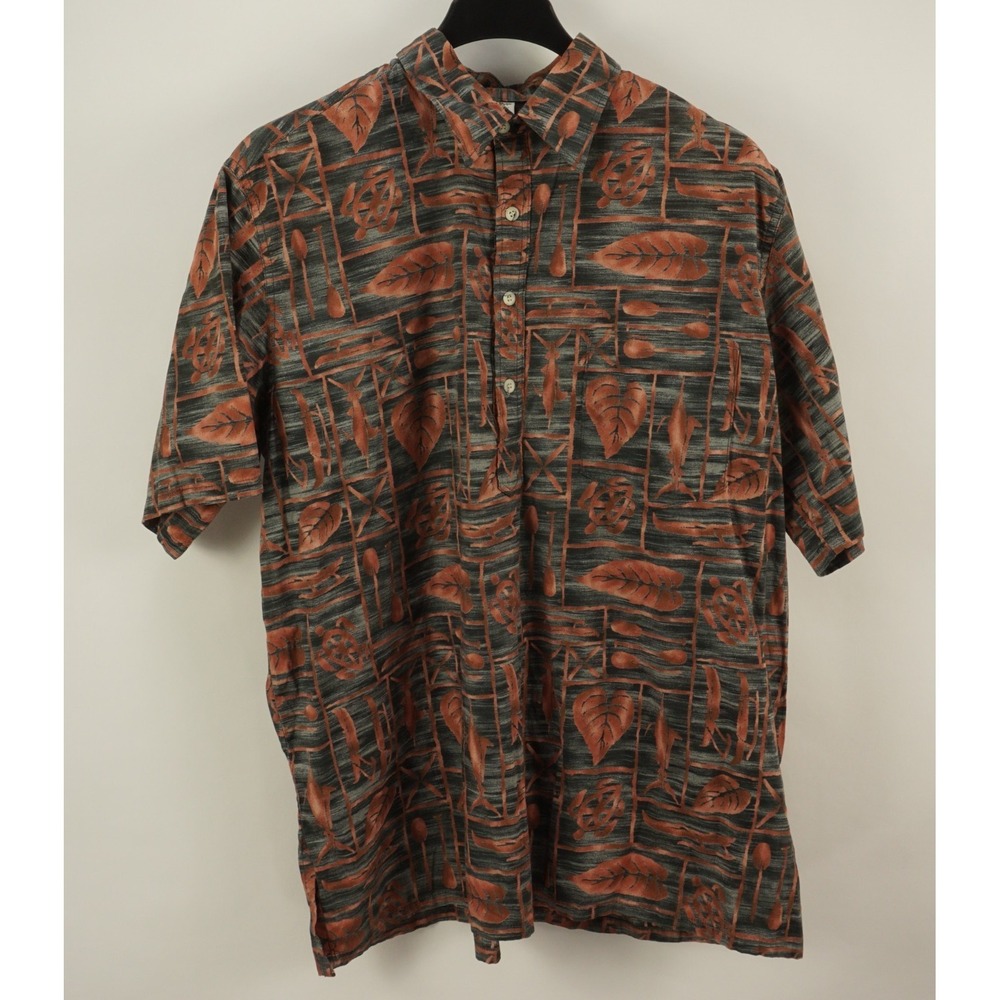 Go Barefoot Men's 2XL Short Sleeve Cotton Floral Paddle Swordfish Hawaiian Shirt